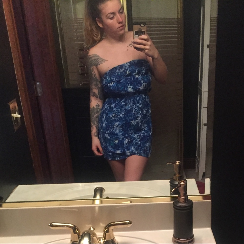 Blue and White Dress by Deb